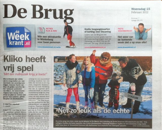 de_brug_20120215 De Meernse IJsbaan op de voorpagina van De Brug